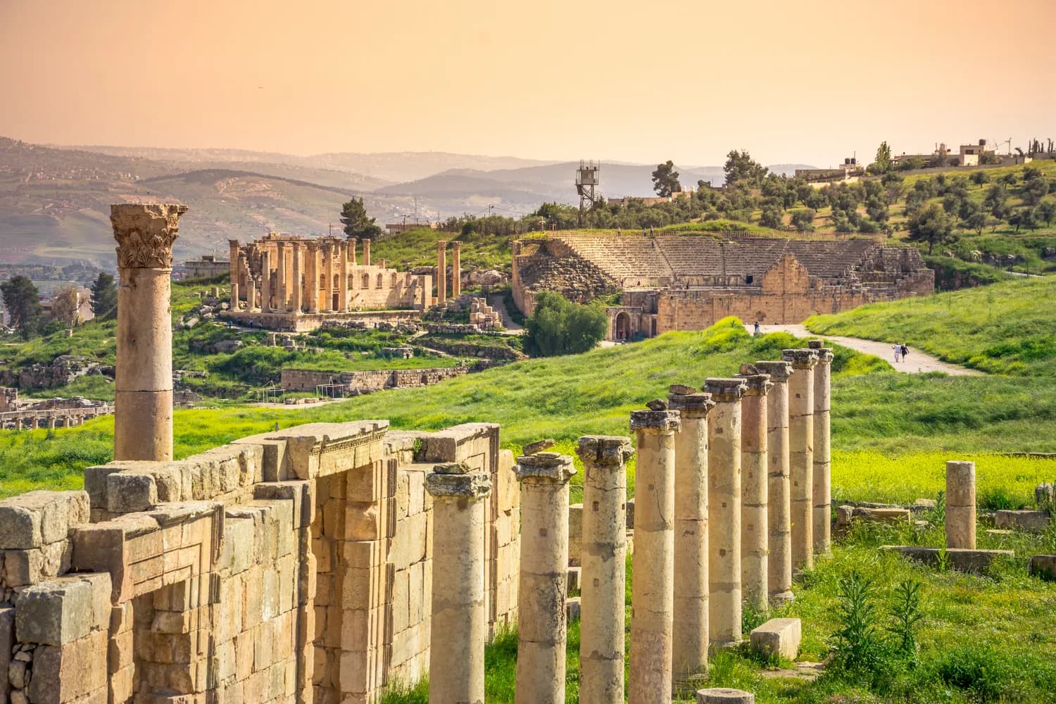 Ancient Roman ruins in Jerash, a popular day trip from Amman, Jordan