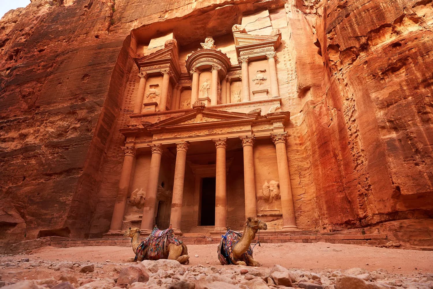 The Treasury in Petra, Jordan, in daylight
