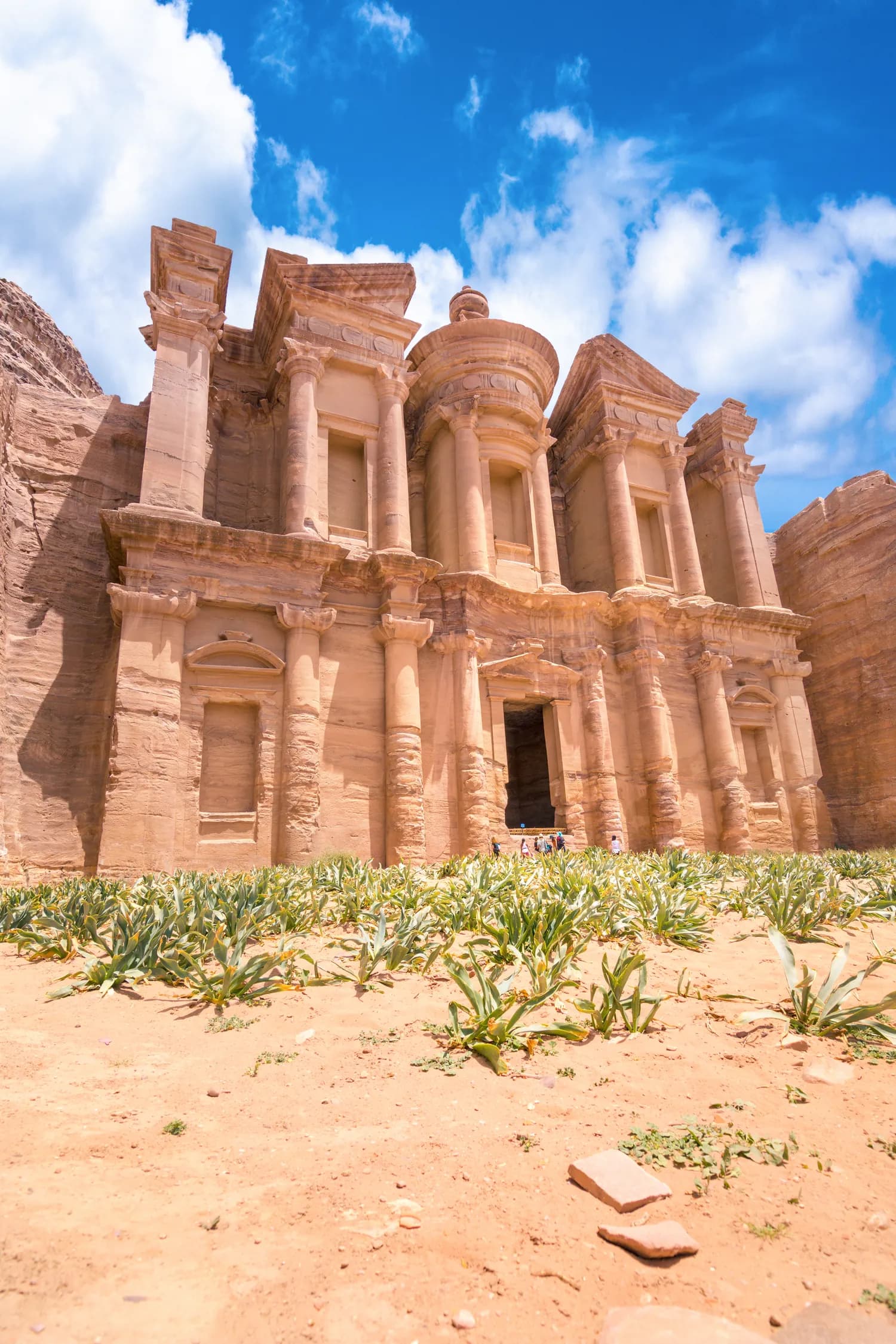 The Monastery carved into sandstone in Petra, Jordan